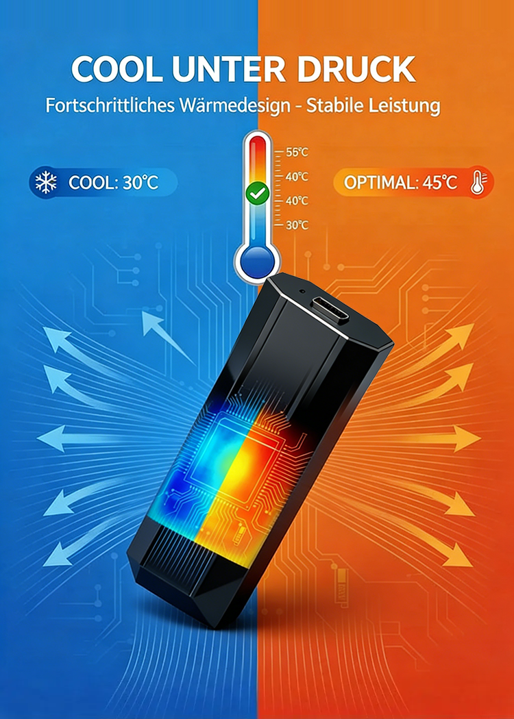 16 Terabyte Speicher | Externe tragbare SSD-Festplatte | ⚡Extrem Schnell: 905 MB/s! | 🛡️IP54 Wasser- & Stoßfest