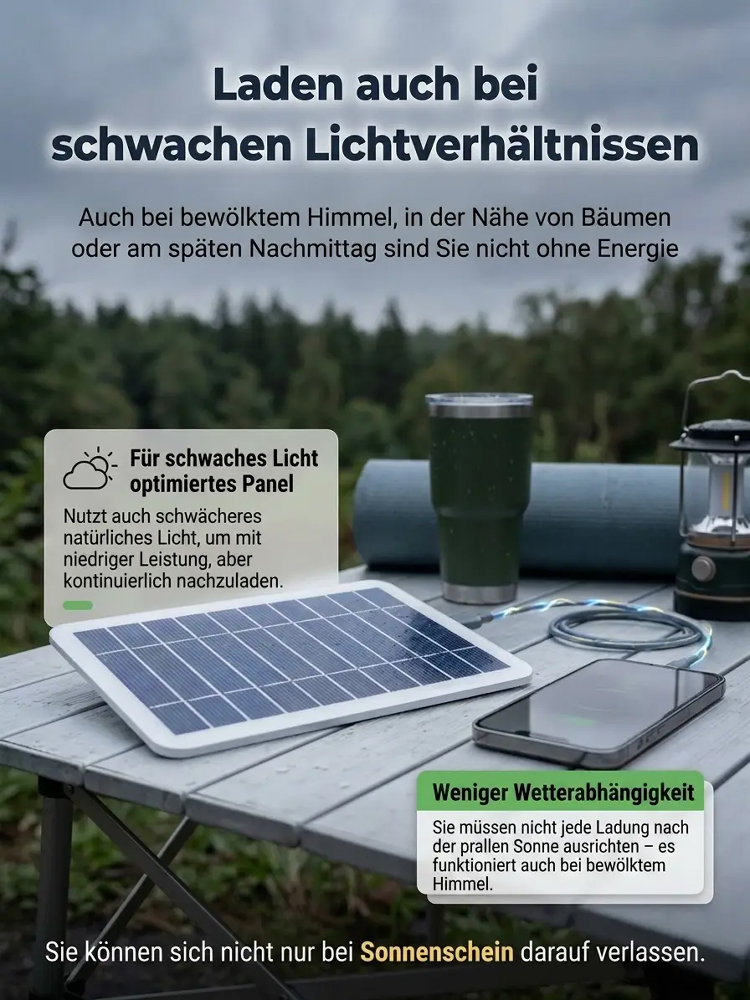 Der tragbare multifunktionale Solarladegerät ⚡ Kein Stromanschluss nötig ☀️ Lädt nur mit Licht – für immer 0 Stromkosten