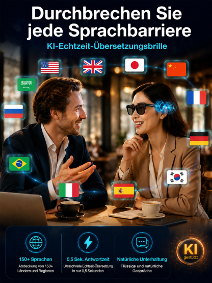 All-in-One AR-Smartbrille | Automatische Sehkorrektur + Echtzeitübersetzung