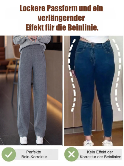 Luxuriöse Kaschmir-Palazzohose mit geschwungenem Bein