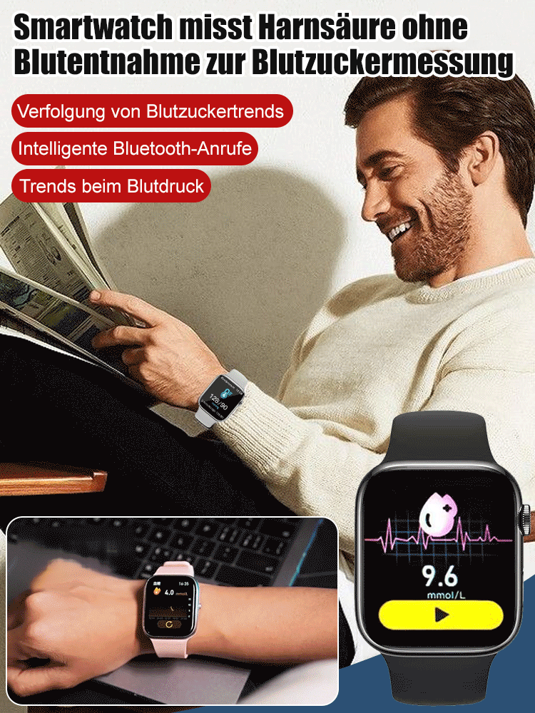 Intelligente Armbanduhr mit schmerzfreier Messung