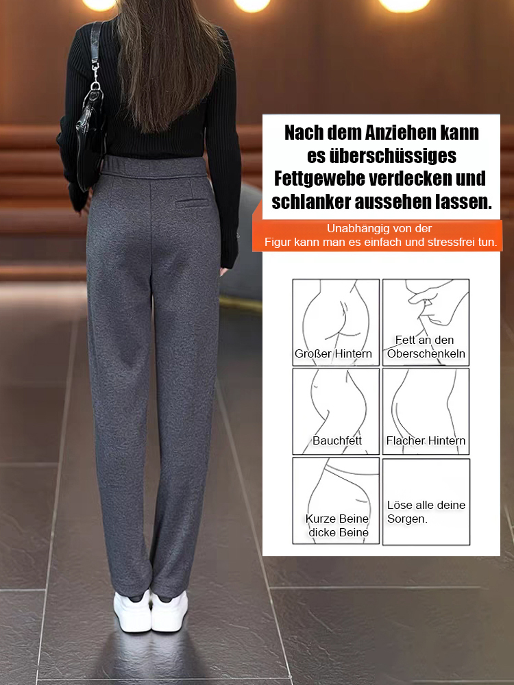 Luxuriöse Kaschmir-Palazzohose mit geschwungenem Bein