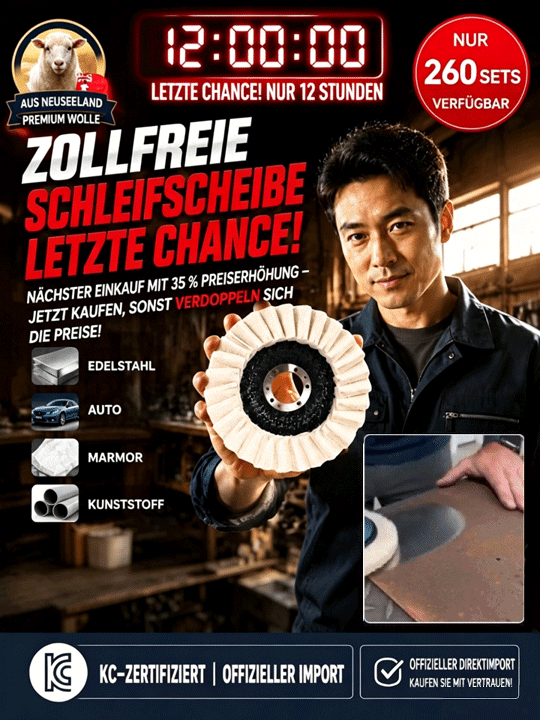 125mm Wollfilz-Polierscheibe, hochte verdichtet – Universell für Autolack, Marmor, Holz & Metall, Langlebig & kratzfrei