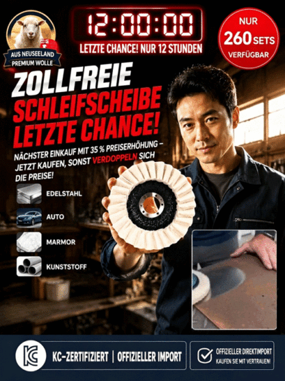 125mm Wollfilz-Polierscheibe, hochte verdichtet – Universell für Autolack, Marmor, Holz & Metall, Langlebig & kratzfrei