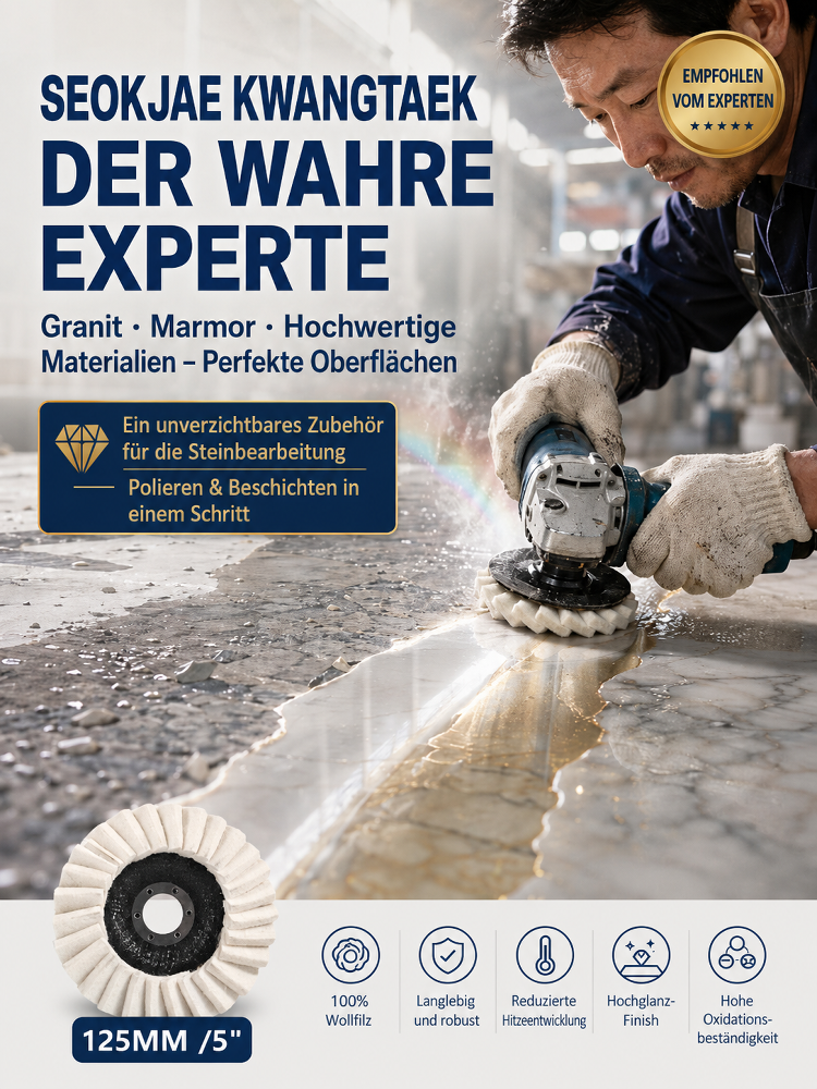 125mm Wollfilz-Polierscheibe, hochte verdichtet – Universell für Autolack, Marmor, Holz & Metall, Langlebig & kratzfrei