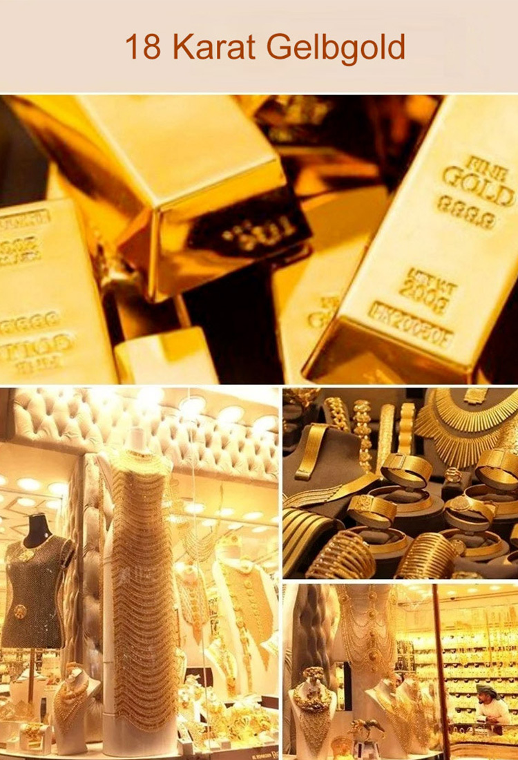 Luxuriöse Goldene Rosenblütenkette im Langen Stil