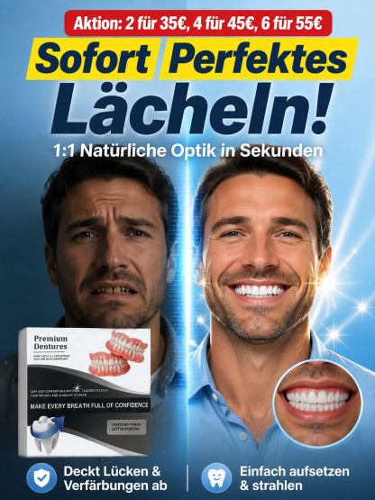 Hochwertige Zahnaufsätze aus Silikon – Perfekter Sitz ohne Haftcreme
