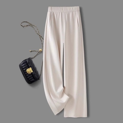 Luxuriöse Kaschmir-Palazzohose mit geschwungenem Bein