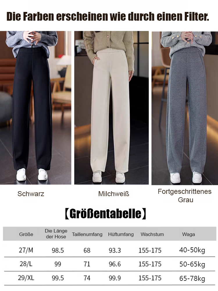 Luxuriöse Kaschmir-Palazzohose mit geschwungenem Bein