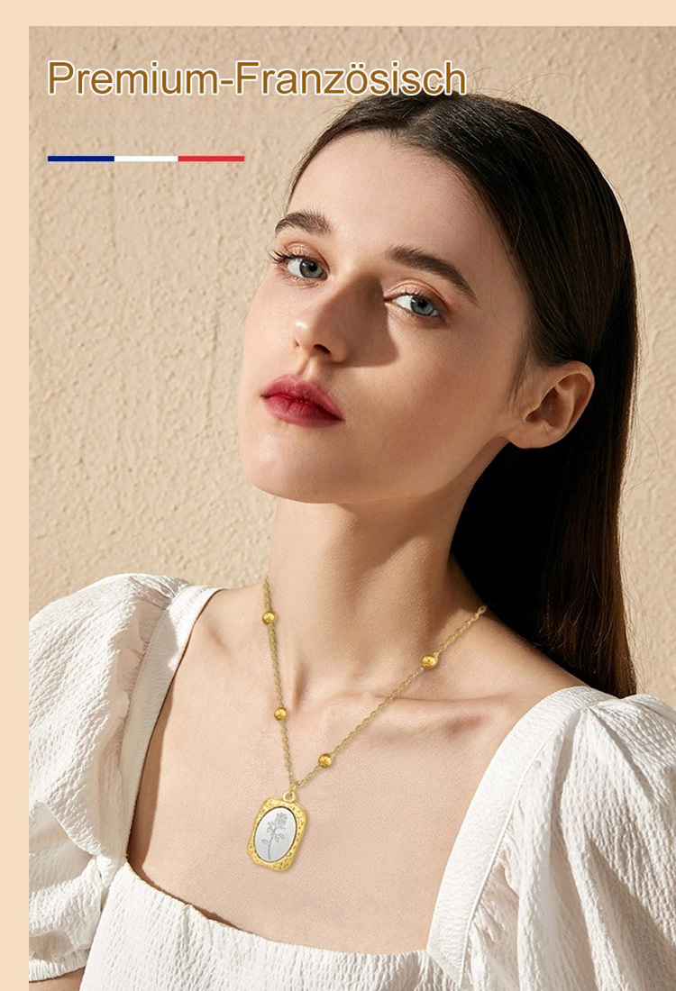 Luxuriöse Goldene Rosenblütenkette im Langen Stil