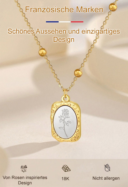 Luxuriöse Goldene Rosenblütenkette im Langen Stil