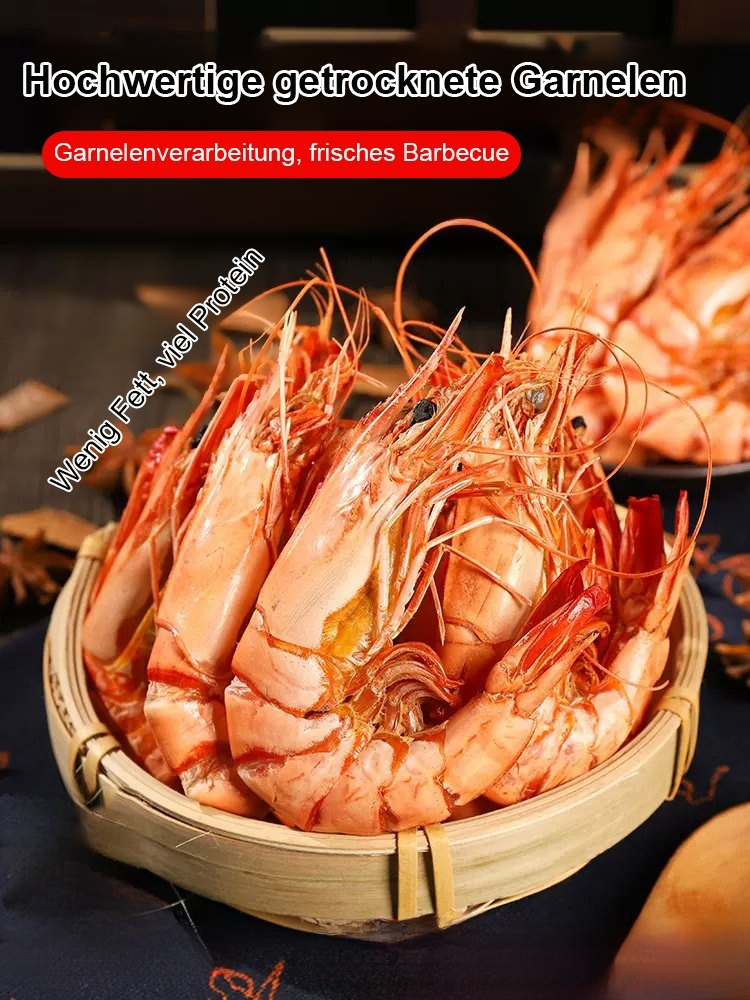 Frisch geröstete, sofort verzehrbare große Garnelensnacks