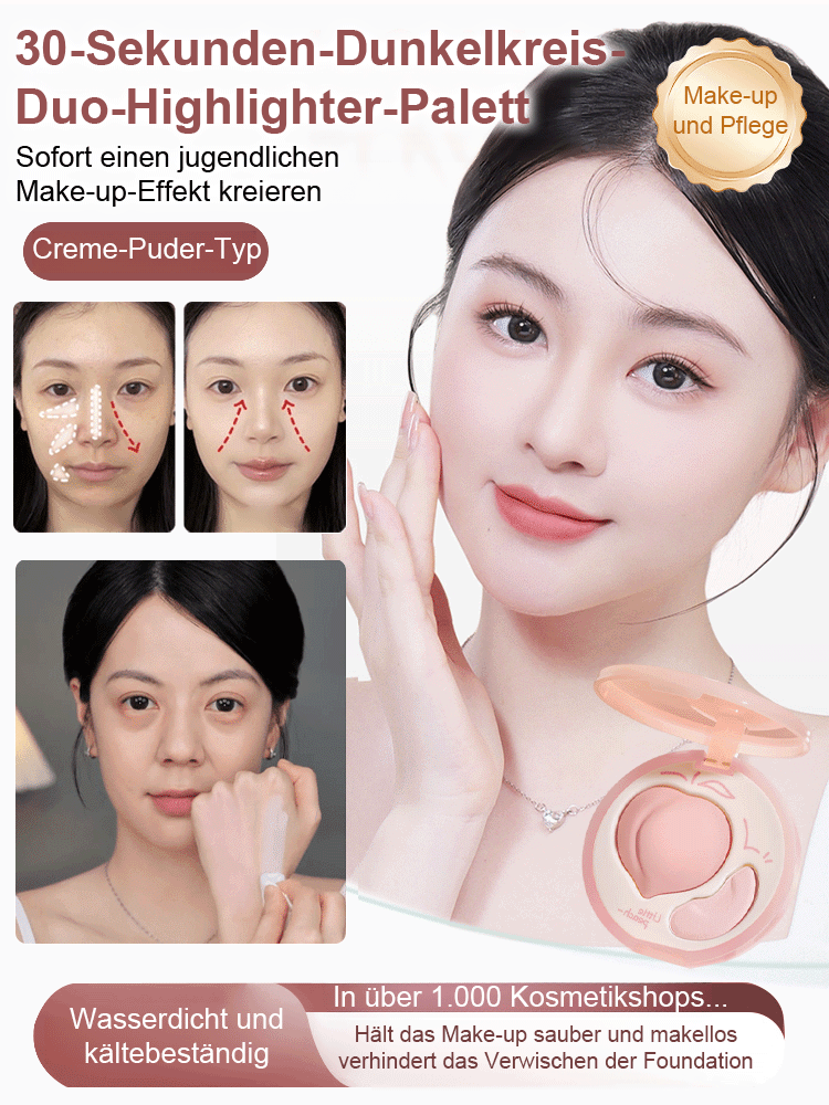 30-Sekunden-Dunkelkreis-Duo-Highlighter-Palett
