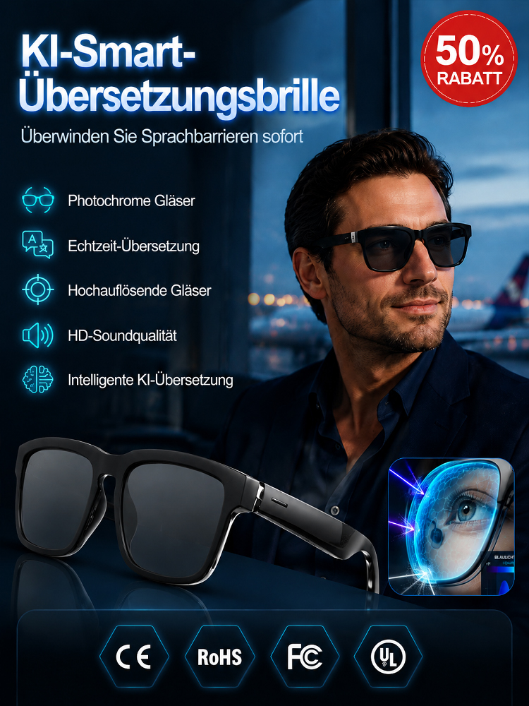All-in-One AR-Smartbrille | Automatische Sehkorrektur + Echtzeitübersetzung