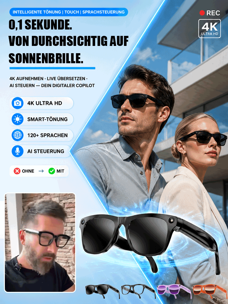 All-in-One AR-Smartbrille | Automatische Sehkorrektur + Echtzeitübersetzung