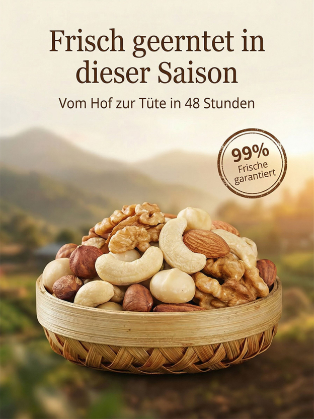 ⏳Nur 30 Tage erhältlich!🌰 Kalifornische Nüsse – 670mg Omega-3 – Die kraftvollen Herz-Nüsse