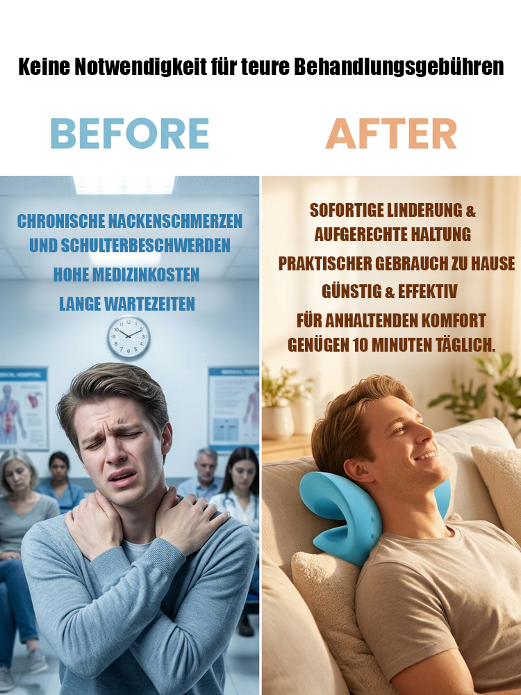 【Schlafen für eine gesunde Halswirbelsäule】C-förmiges Halswirbelsäulen-Massage-Korrekturkissen