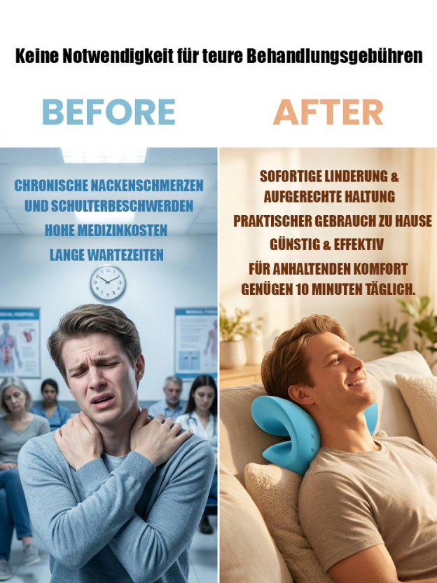 【Schlafen für eine gesunde Halswirbelsäule】C-förmiges Halswirbelsäulen-Massage-Korrekturkissen
