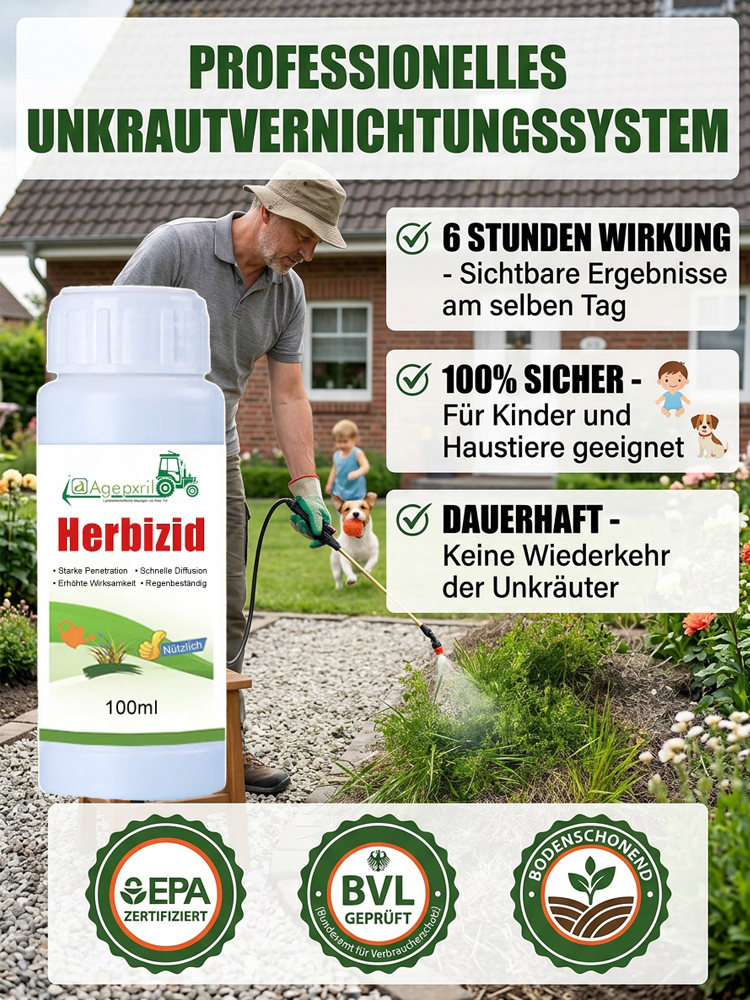 Hochkonzentriertes Unkrautvernichtungsmittel ✅ | 99 % Wirkung 🎯, einmal gesprüht – ein Jahr lang kein Unkraut 🌱🚫