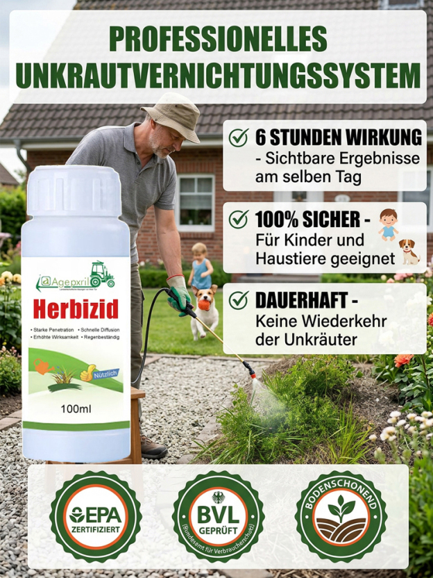 Hochkonzentriertes Unkrautvernichtungsmittel ✅ | 99 % Wirkung 🎯, einmal gesprüht – ein Jahr lang kein Unkraut 🌱🚫