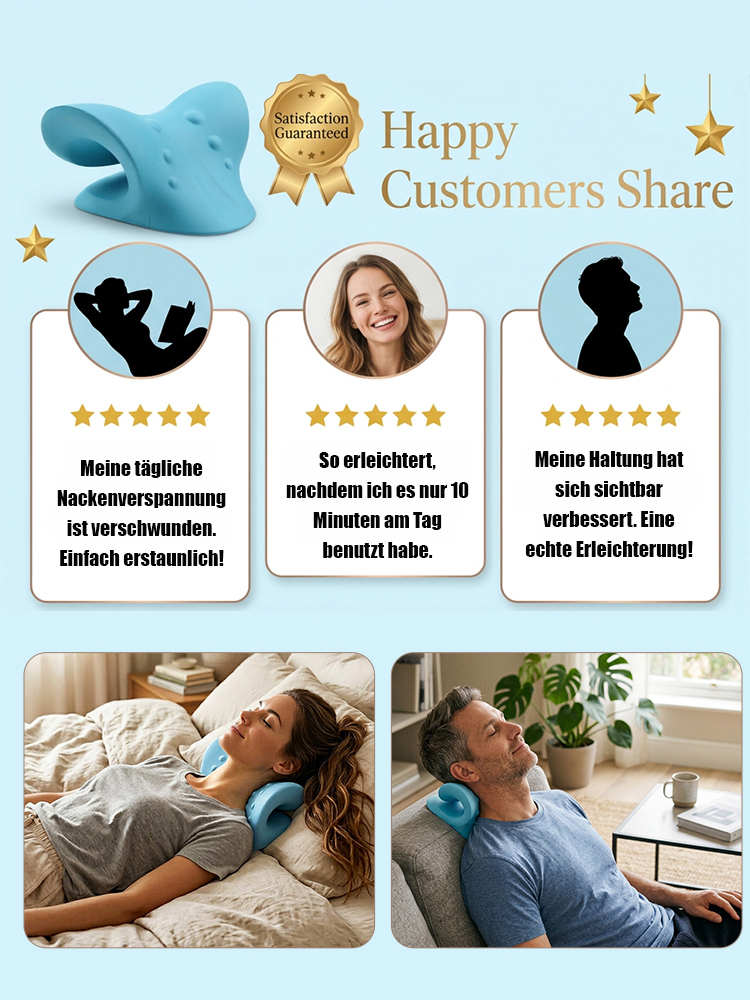 【Schlafen für eine gesunde Halswirbelsäule】C-förmiges Halswirbelsäulen-Massage-Korrekturkissen