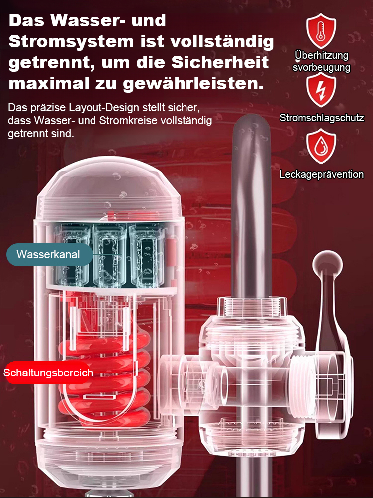 Dreisekunden-Sofortheizung intelligenter Wasserhahn mit digitaler Anzeige.