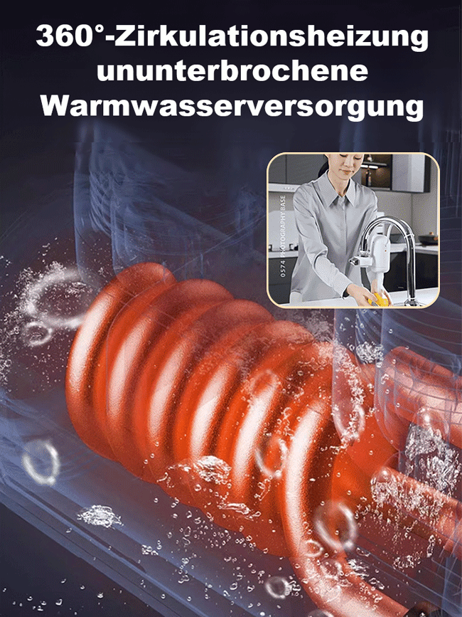 Dreisekunden-Sofortheizung intelligenter Wasserhahn mit digitaler Anzeige.