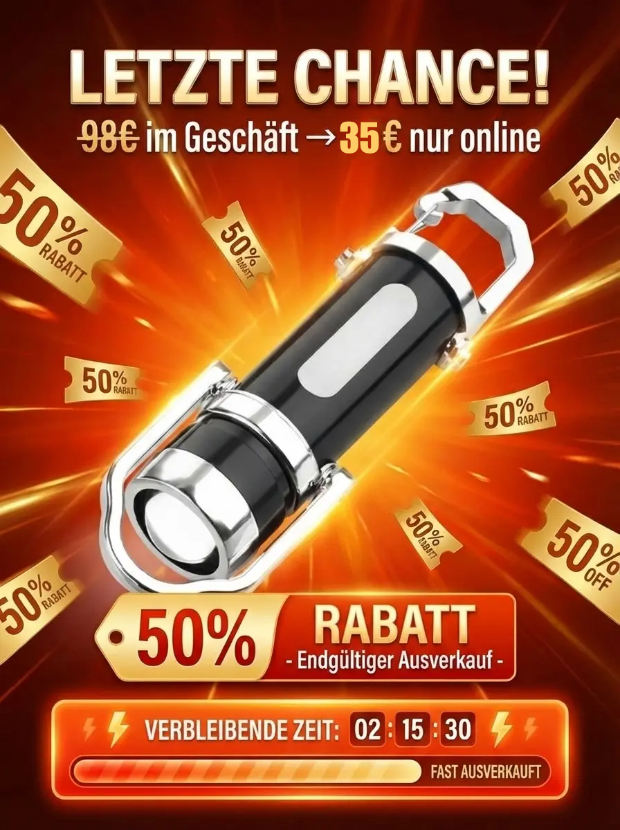 Multifunktionale Mini-Taschenlampe im Schlüsselanhänger-Format