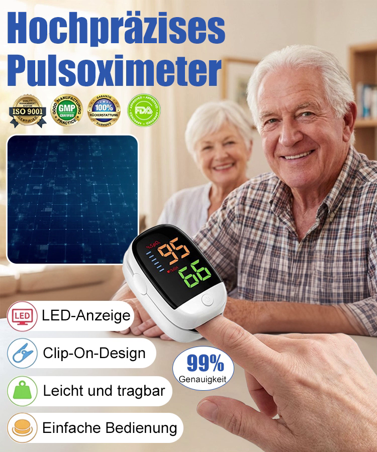 【Körperüberwachungsgerät】Fingerclip-Heim-Blutsauerstoffmessgerät