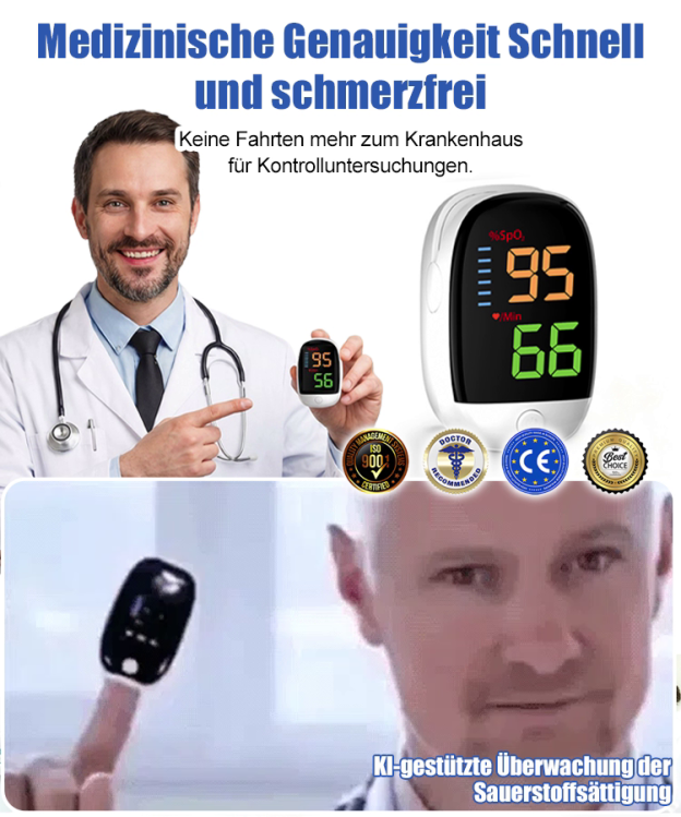 【Körperüberwachungsgerät】Fingerclip-Heim-Blutsauerstoffmessgerät