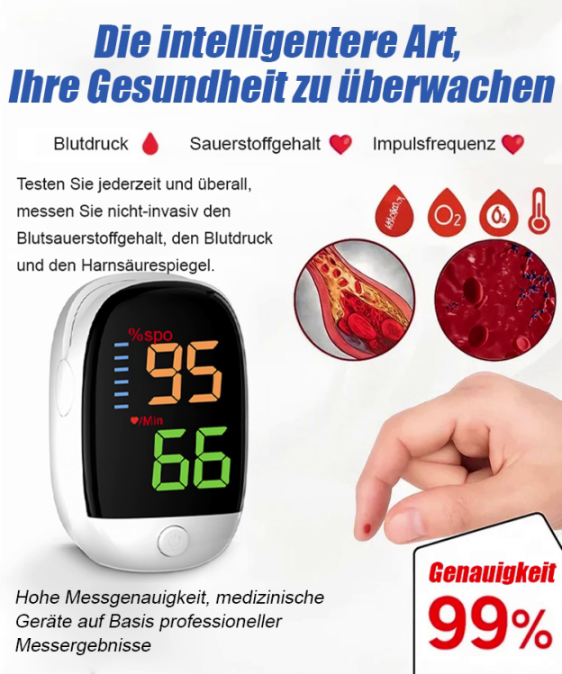 【Körperüberwachungsgerät】Fingerclip-Heim-Blutsauerstoffmessgerät