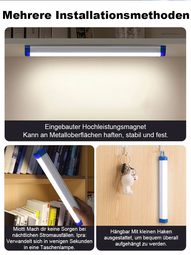 Magnetische USB-Ladeleuchte mit LED