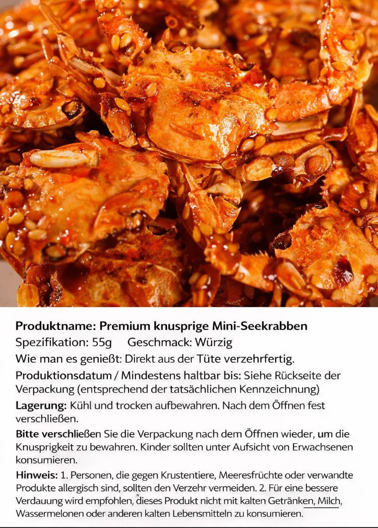 Ausgewählte, knusprige kleine Meereskrabben-🦀