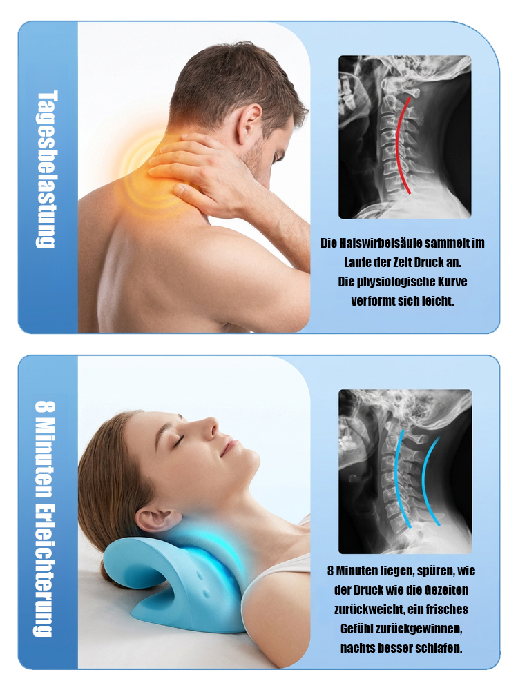 【Schlafen für eine gesunde Halswirbelsäule】C-förmiges Halswirbelsäulen-Massage-Korrekturkissen