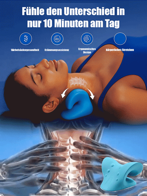 【Schlafen für eine gesunde Halswirbelsäule】C-förmiges Halswirbelsäulen-Massage-Korrekturkissen