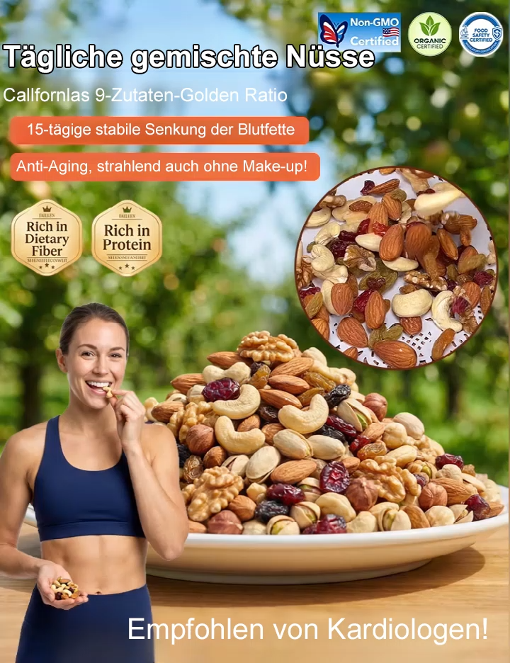 ⏳Nur 30 Tage erhältlich!🌰 Kalifornische Nüsse – 670mg Omega-3 – Die kraftvollen Herz-Nüsse