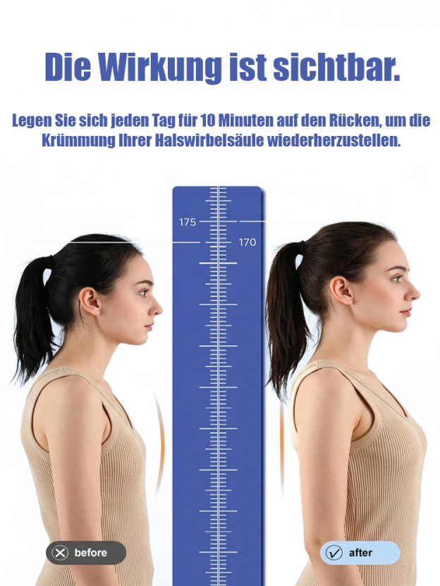 【Schlafen für eine gesunde Halswirbelsäule】C-förmiges Halswirbelsäulen-Massage-Korrekturkissen