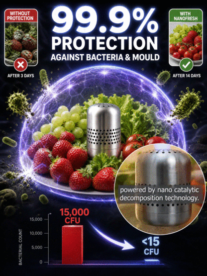 FreshCore Fridge Purifier | Nano Catalytic Technology Eliminates Odors & Extends Food Freshness