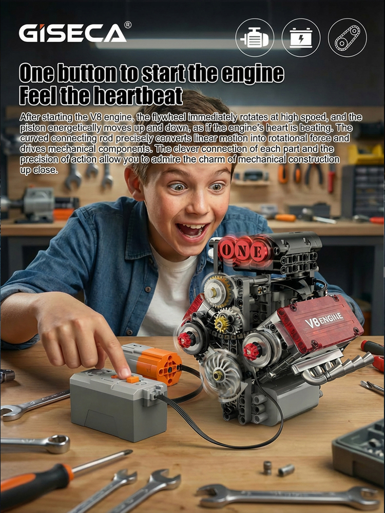 【Real Start Capable】Machine Technology V8 Engine Drive Group