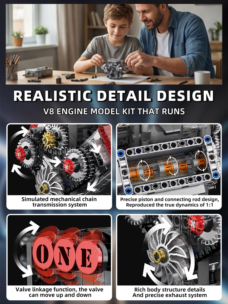 【Real Start Capable】Machine Technology V8 Engine Drive Group