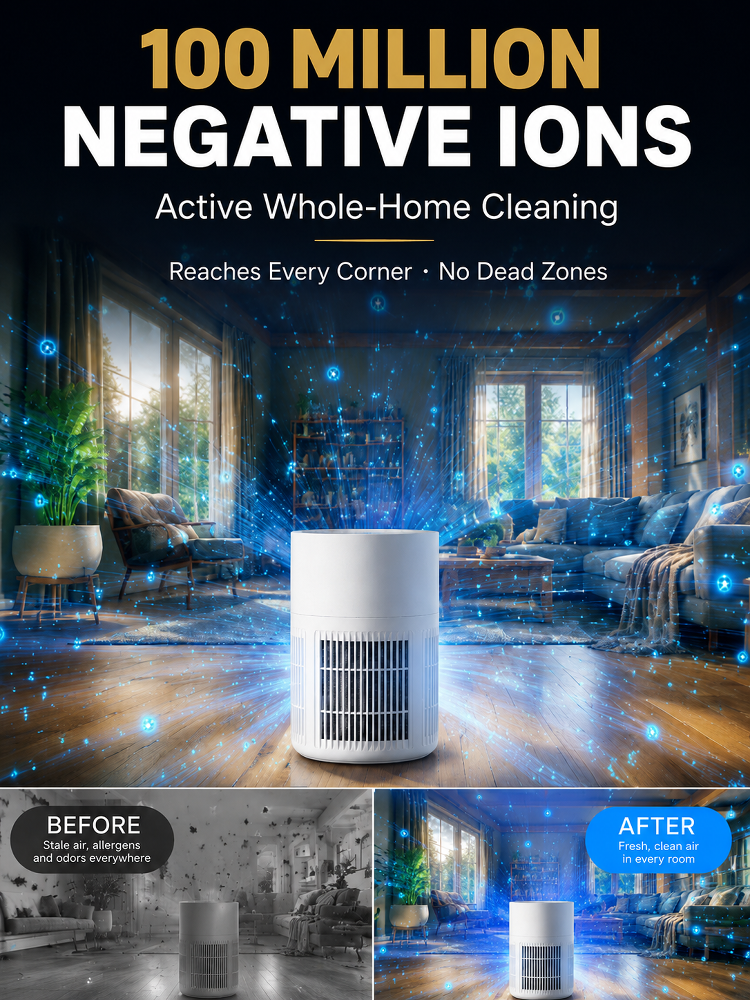 Negative Ion Home Air Purifier for Formaldehyde and Odor Removal