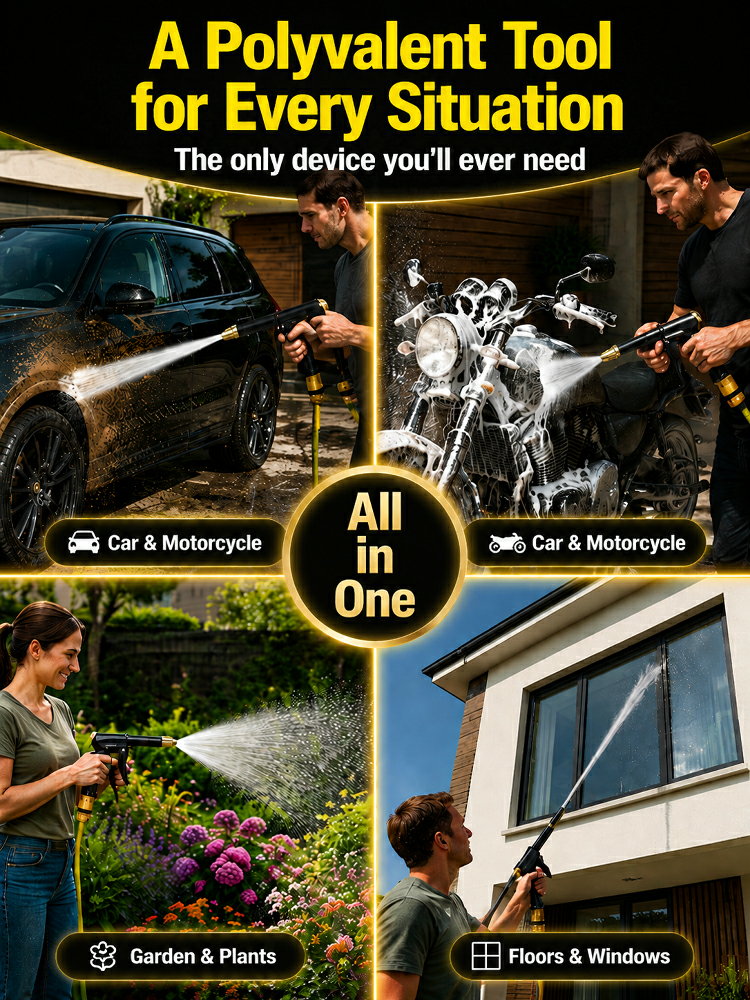 Hose‑Powered High‑Pressure Washer Nozzle | No‑Gas No‑Electric Garden Hose Cleaning Tool