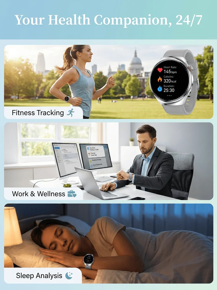 HD Large Screen Smart Health Monitoring Watch