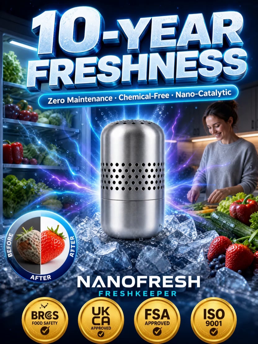 FreshCore Fridge Purifier | Nano Catalytic Technology Eliminates Odors & Extends Food Freshness
