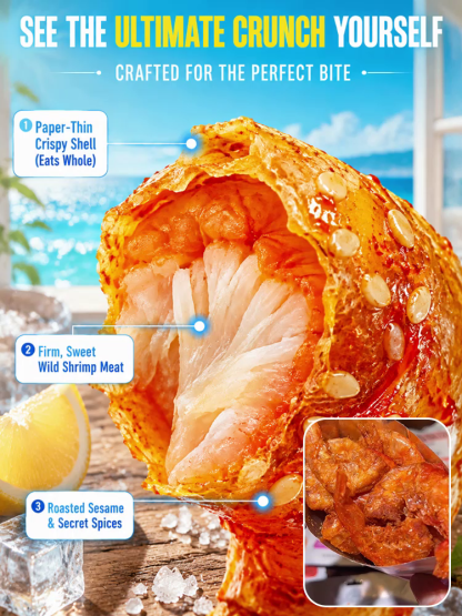 Mess‑Free Crispy Roasted Shrimp Snack | Zero Greasy Fingers, Keep Your Keyboard Spotless While Working & Gaming