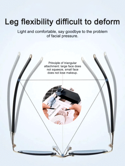 Light-sensitive colour-changing zoom rimless presbyopia glasses 【Men's and women's models】