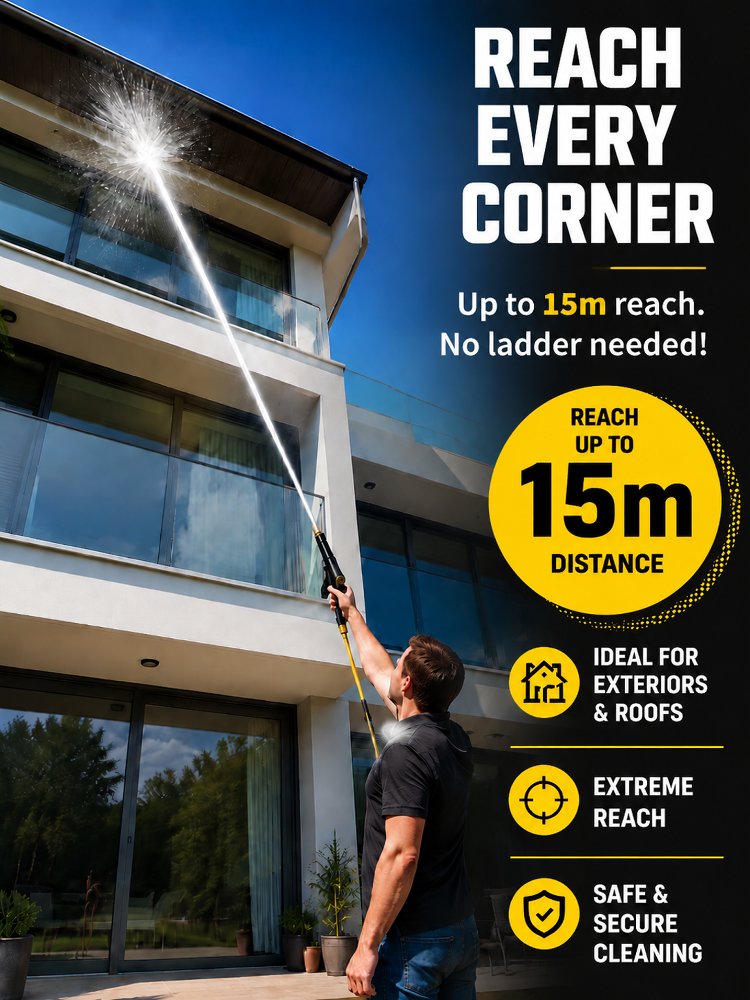 Hose‑Powered High‑Pressure Washer Nozzle | No‑Gas No‑Electric Garden Hose Cleaning Tool