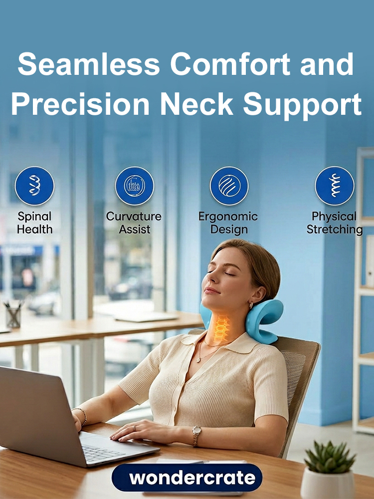C-shaped Cervical Massage Correction Pillow for a Healthy Neck Sleep