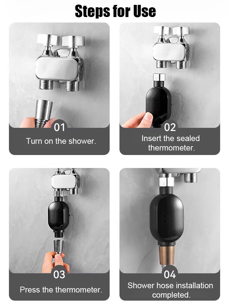 Smart Waterproof Shower Head Temperature Display