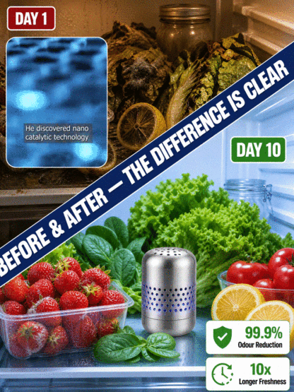 FreshCore Fridge Purifier | Nano Catalytic Technology Eliminates Odors & Extends Food Freshness